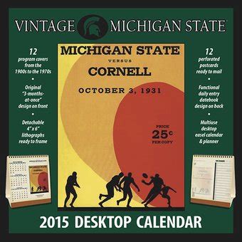 michigan state spartans 2015 easel desktop vintage football calendar Kindle Editon